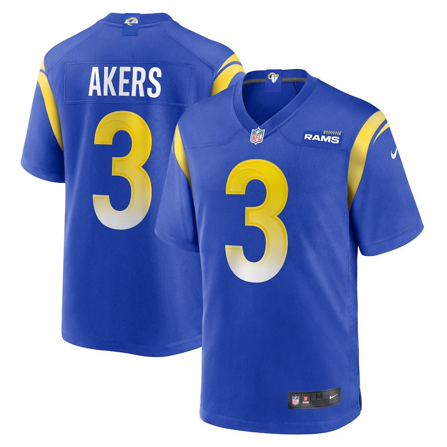 Men Los Angeles Rams #3 Cam Akers Nike Royal Game NFL Jersey
